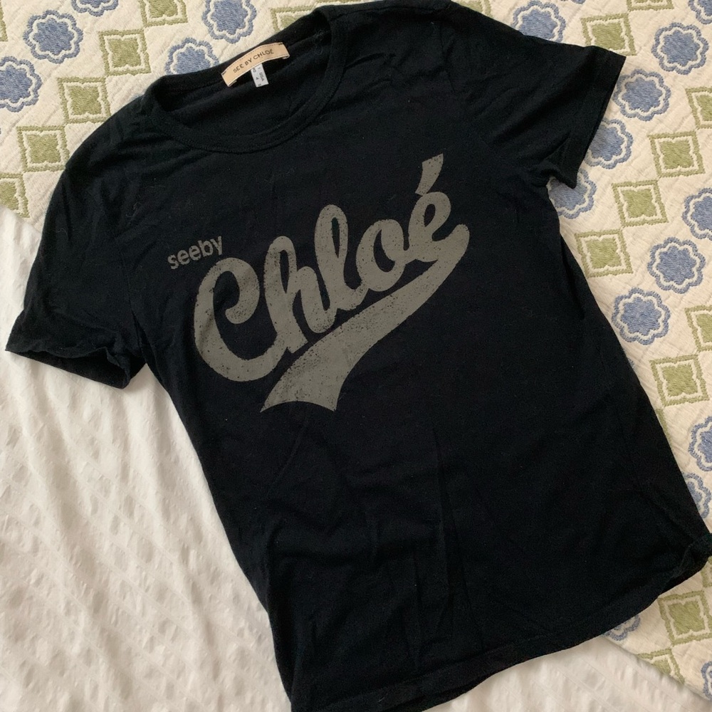 See By Chloe black fitted t-shirt